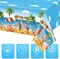 3 Pack Summer Beach Plastic Tablecloth Party Decorations, Disposable Aloha Luau Hawaiian Tablecloth, Flamingo Surfboard Table Cover for Summer Beach Pool Hawaiian Theme Party Decorations, 54 x 108Inch